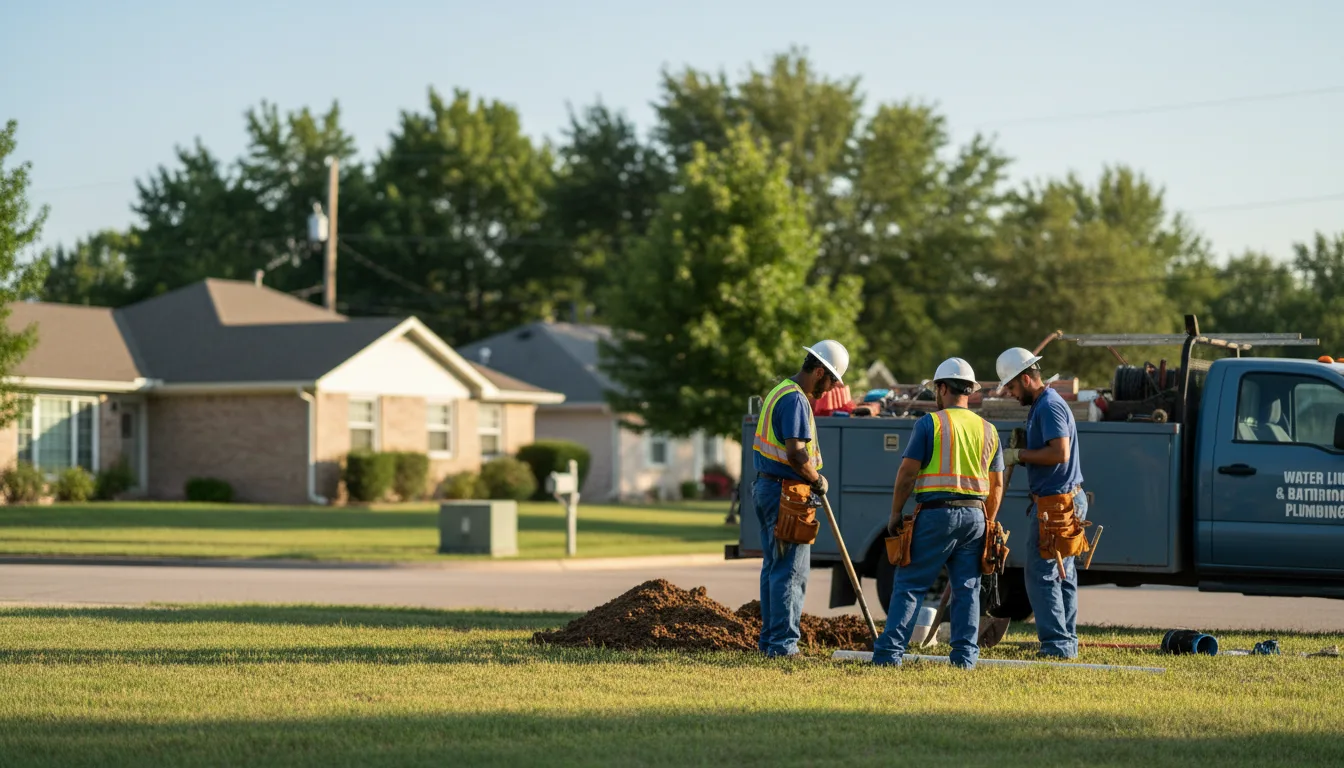 Residential water line and bathroom plumbing service in Ivanhoe, TX